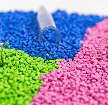 Polymeric dye. Plastic pellets. Colorant for plastics. Pigment in the granules.