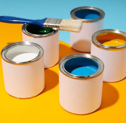 Tools for art and repairing - paint, paint in can